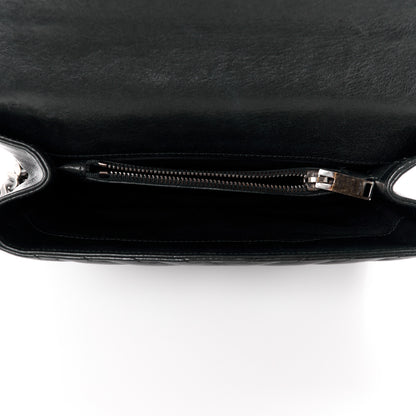 Saint Laurent SAINT LAURENT Sheepskin Matelasse Chevron Monogram Medium College Bag Black 5 of 12