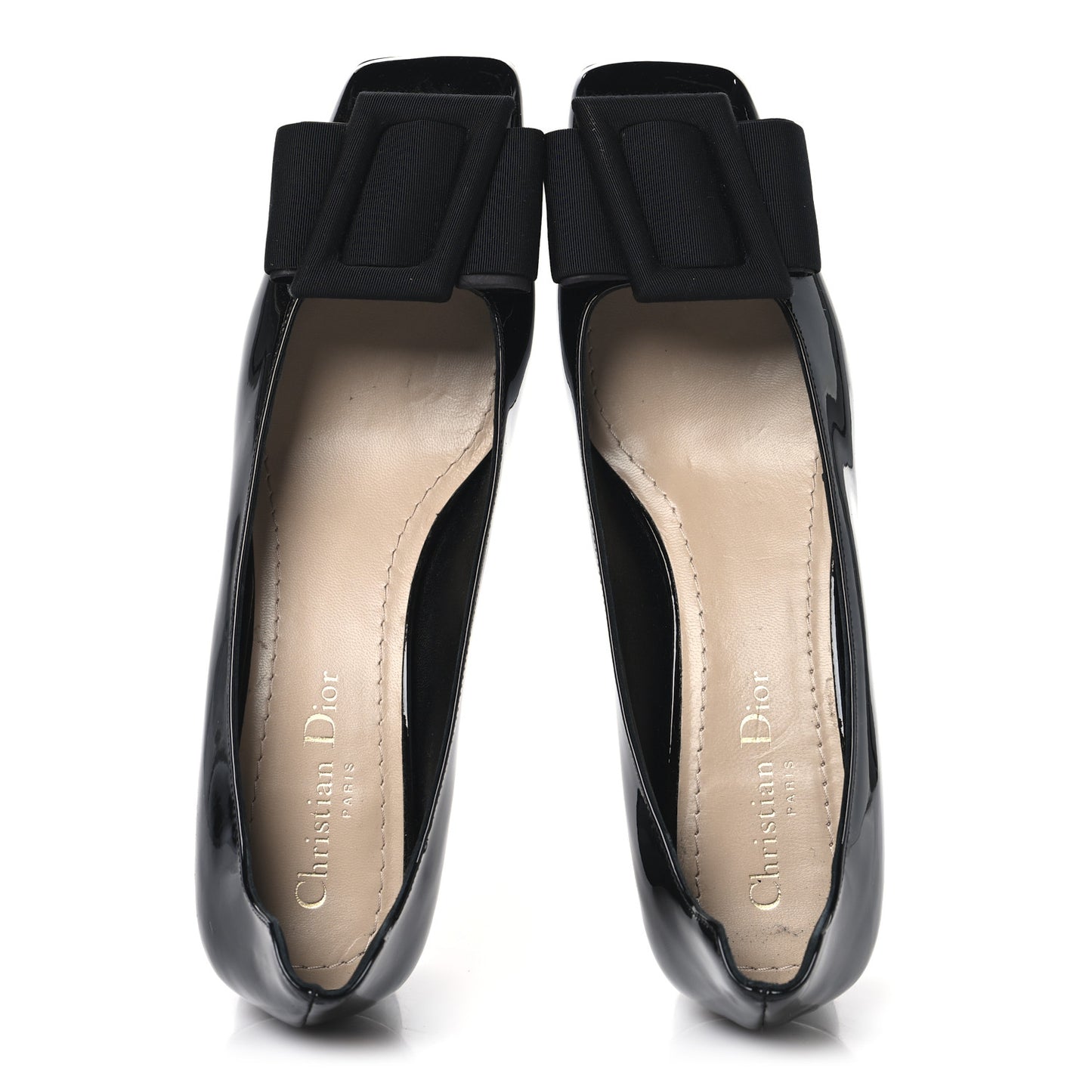 Patent Grosgrain Bow Idylle 35mm Pumps 38.5 Black