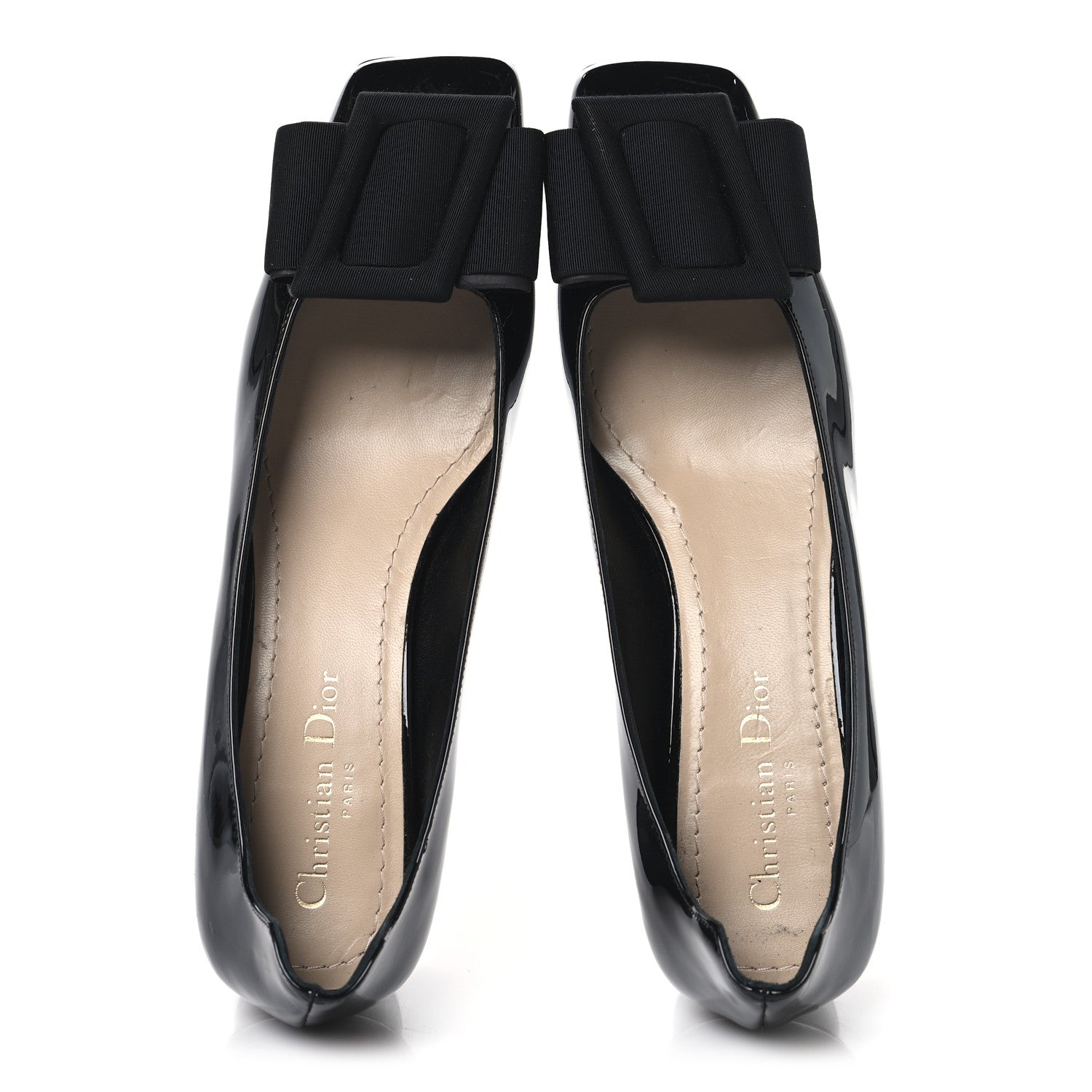 Christian Dior Patent Grosgrain Bow Idylle 35mm Pumps 38.5 Black 2 of 9