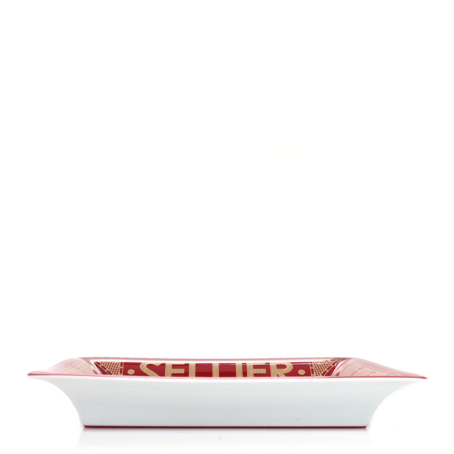 Porcelain Sellier Change Tray Rouge Or