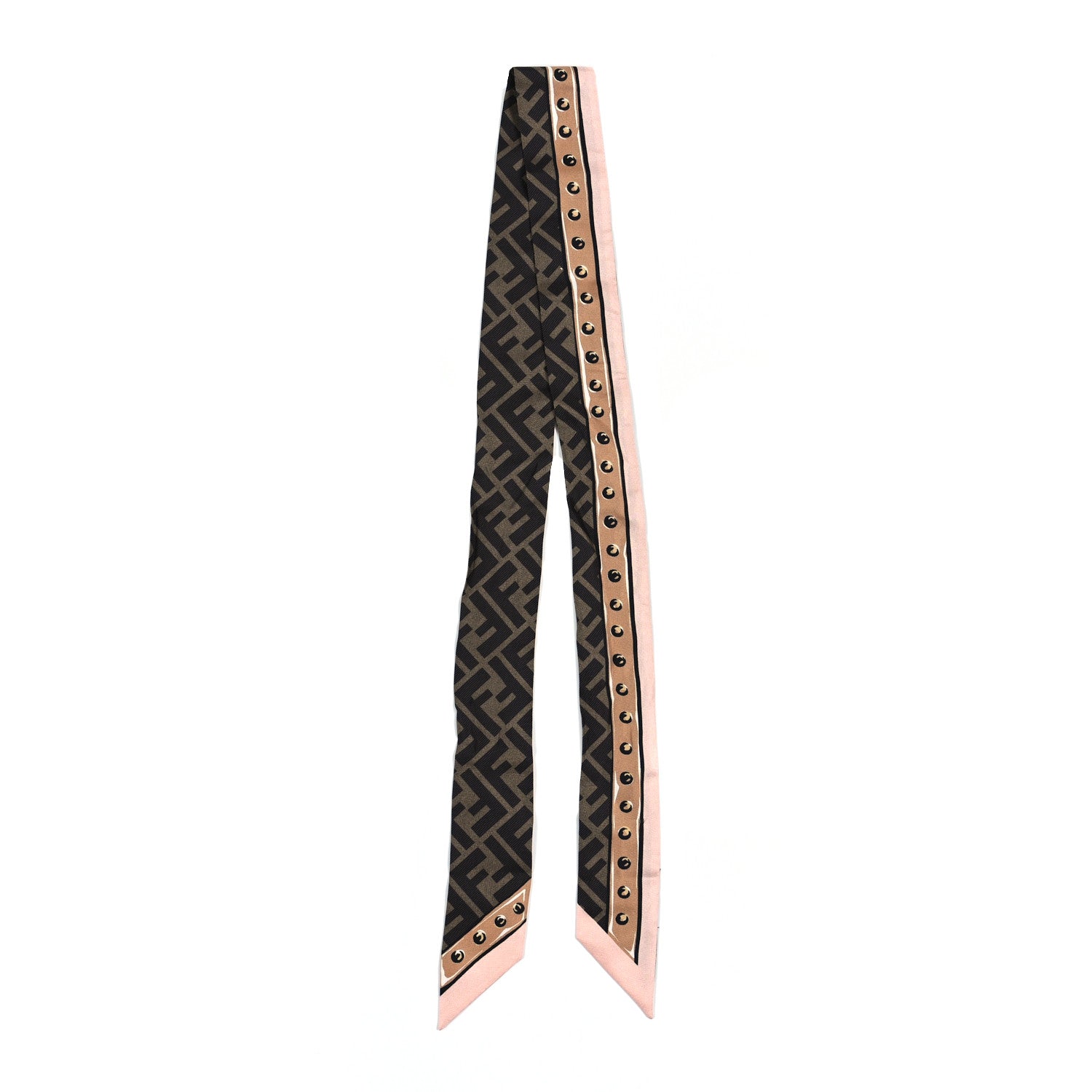 Fendi Silk FF Wrappy Bandeau Brown 2 of 3