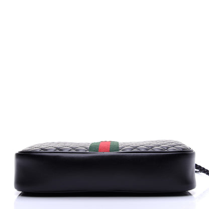 Gucci Calfskin Web Trapuntata Small GG Shoulder Bag Black 10 of 11