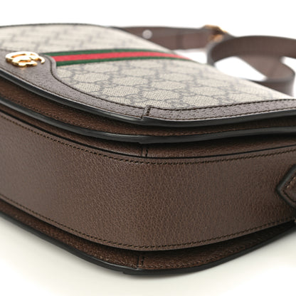 Gucci GG Supreme Monogram Web Small Ophidia Flap Messenger Bag Brown 10 of 15
