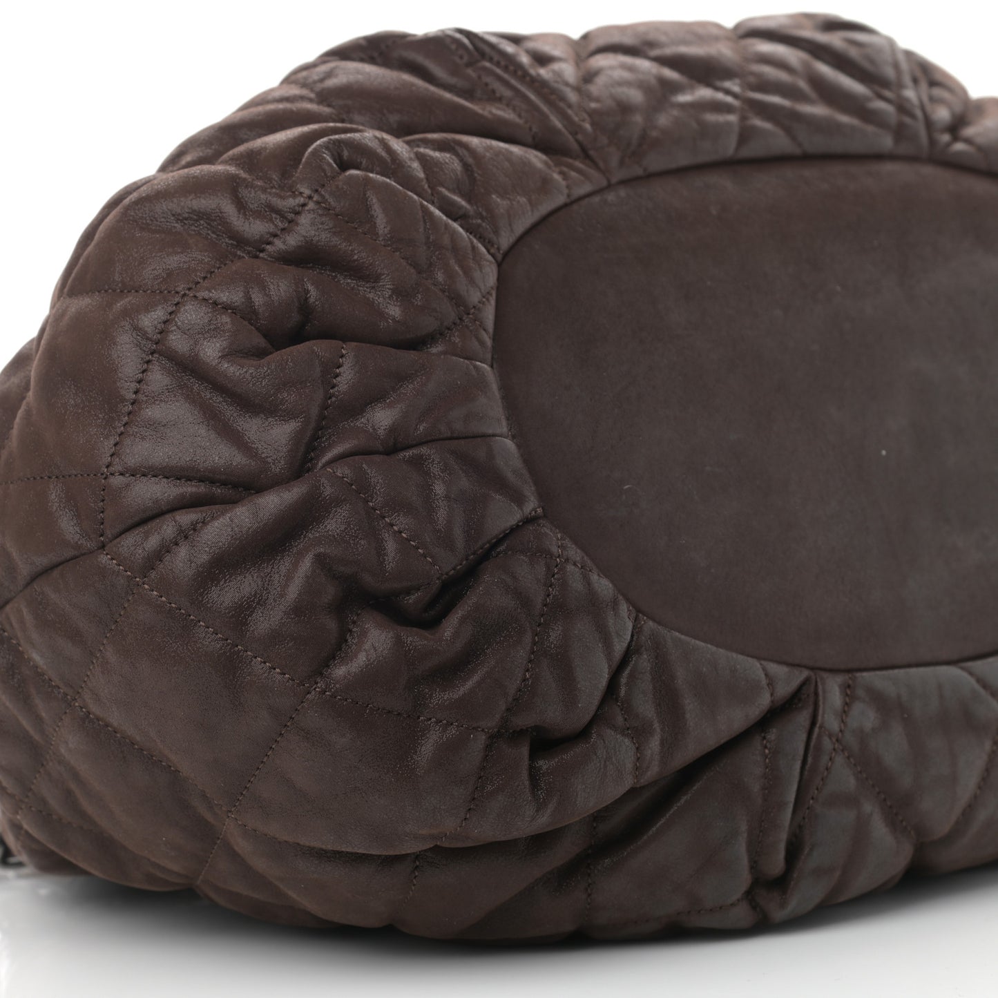 Iridescent Calfskin Quilted Large In The Mix Tote Dark Brown