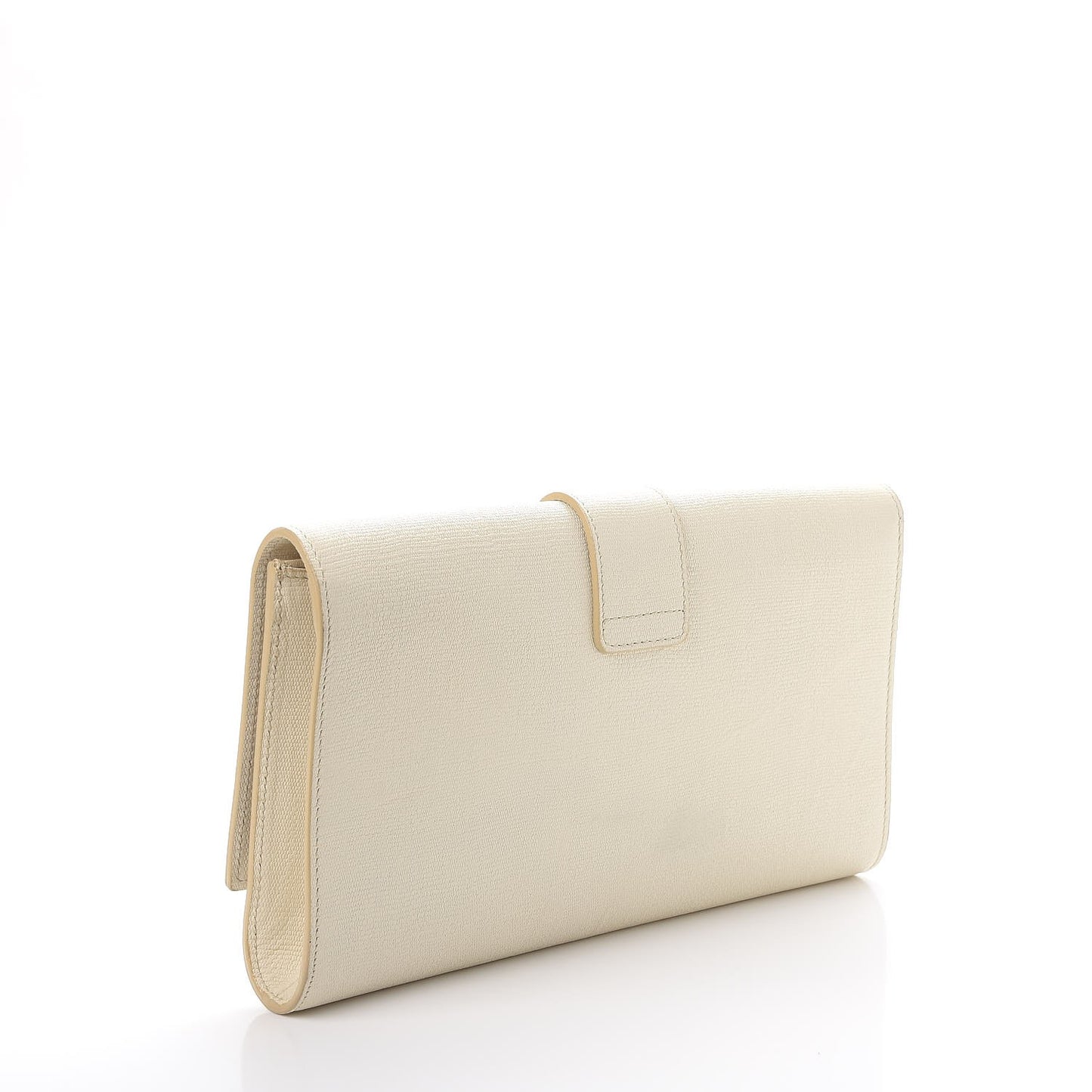 Textured Calfskin Classic Y Clutch Light Beige
