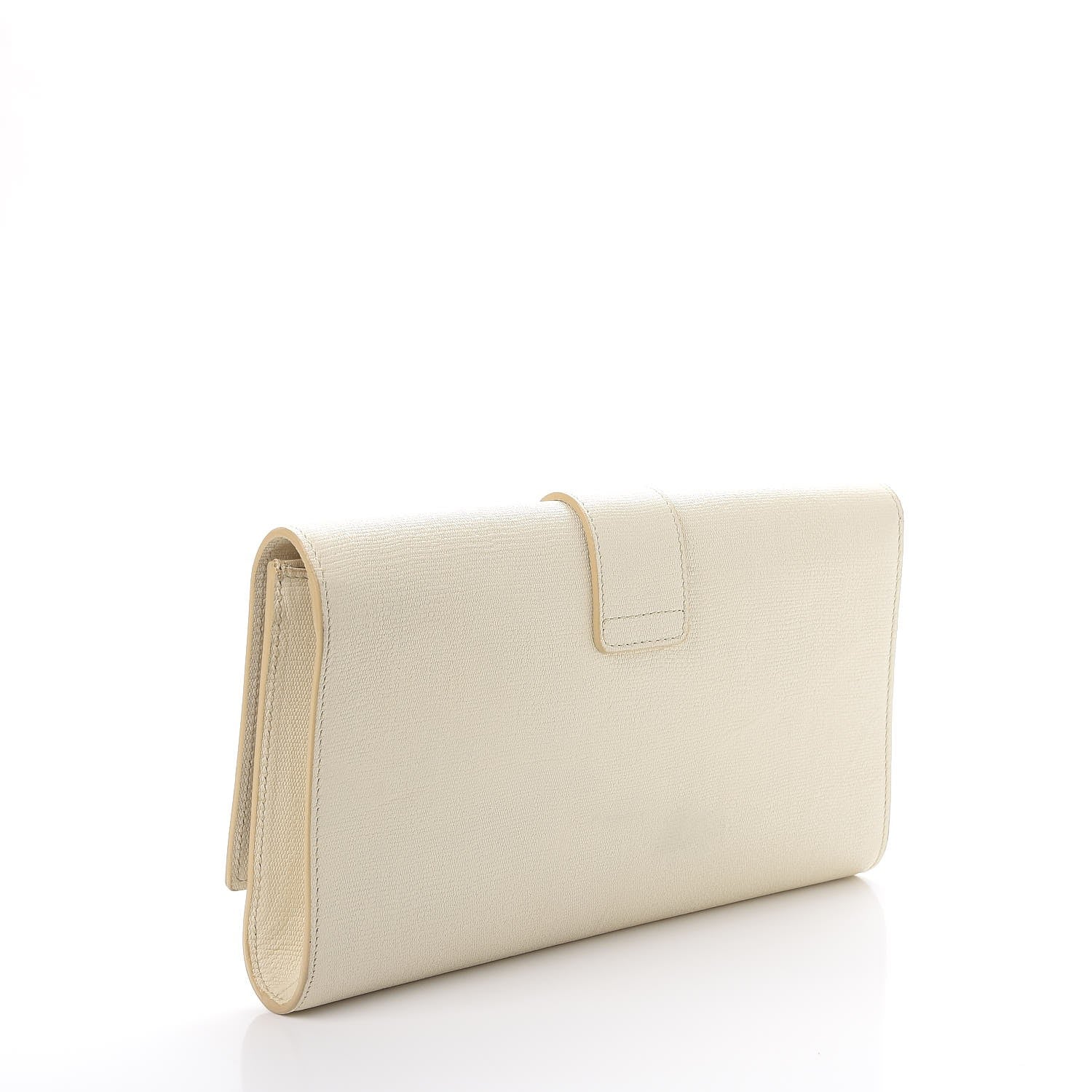 Saint Laurent Textured Calfskin Classic Y Clutch Light Beige 3 of 10