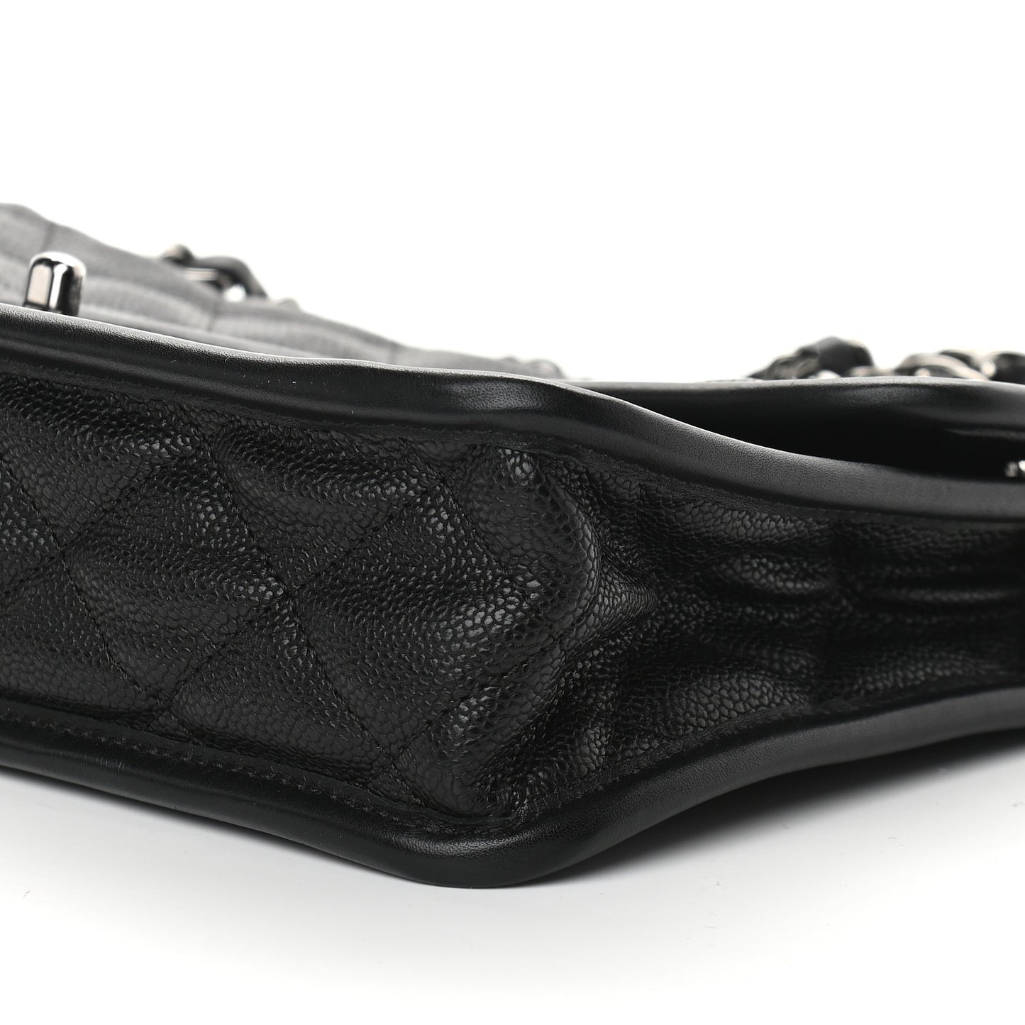 Caviar Quilted Medium French Riviera Flap Black