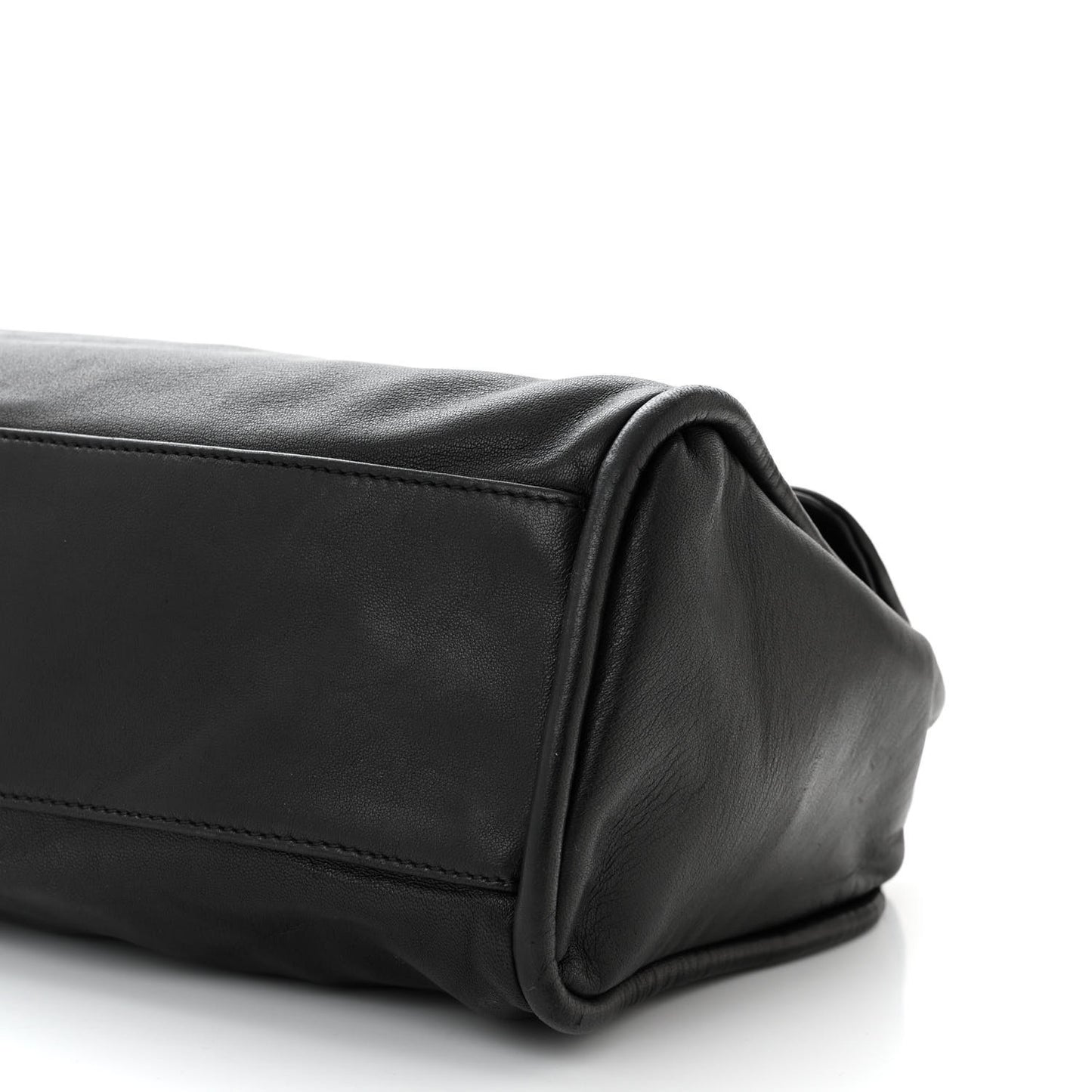 Lambskin Quilted Large Mademoiselle Double Flap Black