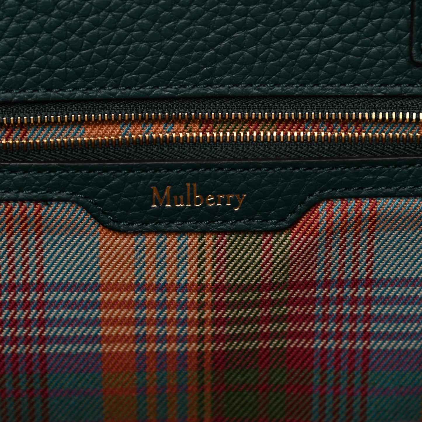 Heavy Grain Belted Bayswater Tote Mulberry Green