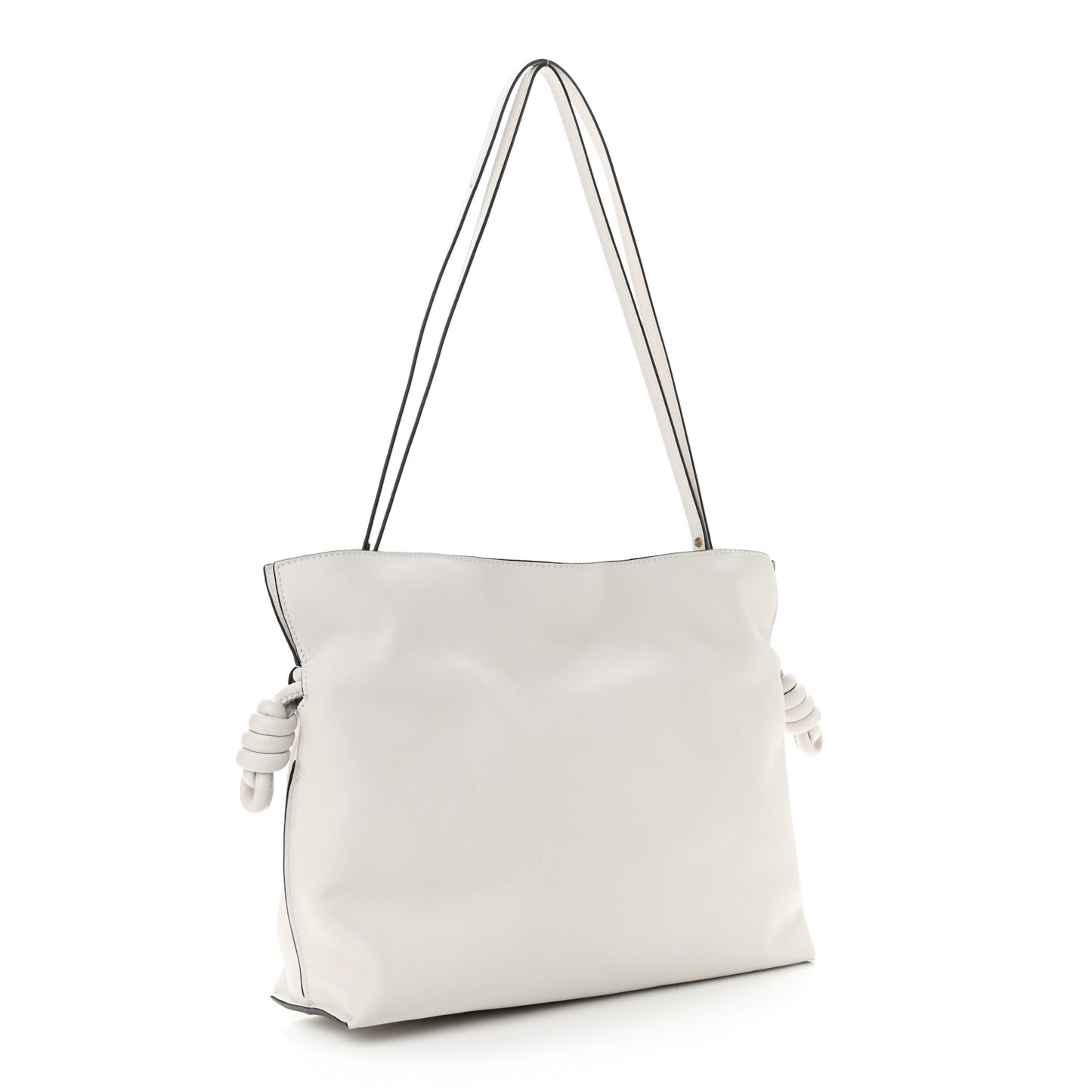 Calfskin Small Flamenco Knot Bag White
