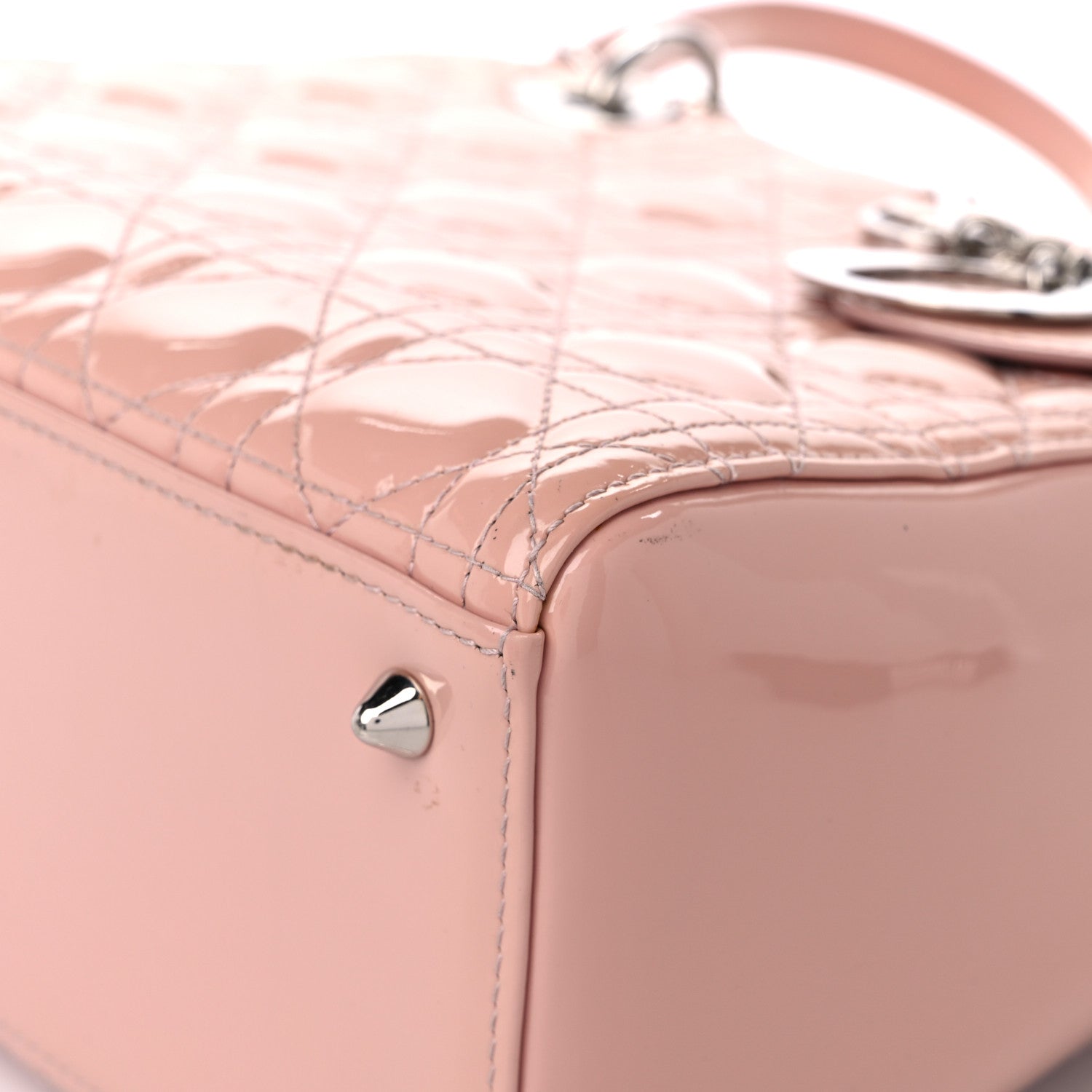 Christian Dior Patent Cannage Medium Lady Dior Rose Clair 8 of 14
