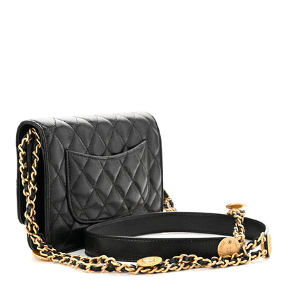 Chanel Caviar Quilted Twist Your Buttons Wallet On Chain WOC Black 3 of 13