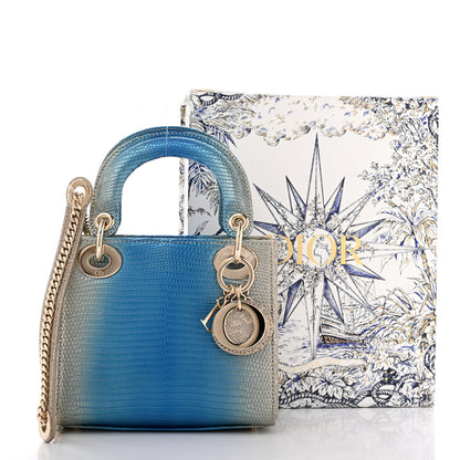 Christian Dior Lizard Gradient Mini Lady Dior Metal Blue 12 of 12