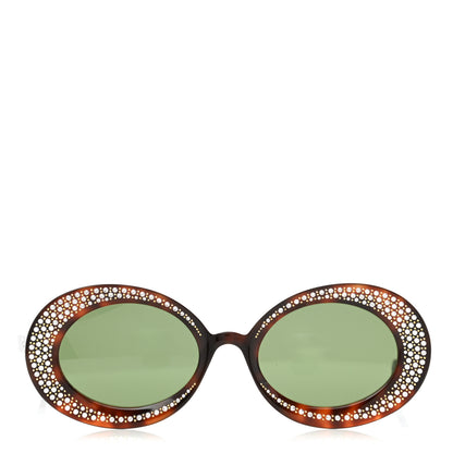 Gucci Acetate Crystal Round Sunglasses GG0618S Tortoiseshell 2 of 8