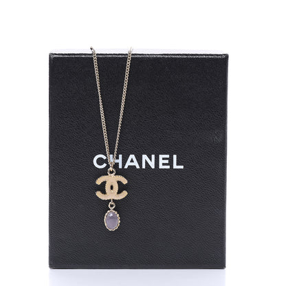 Chanel Enamel Resin CC Drop Necklace Gold 5 of 5