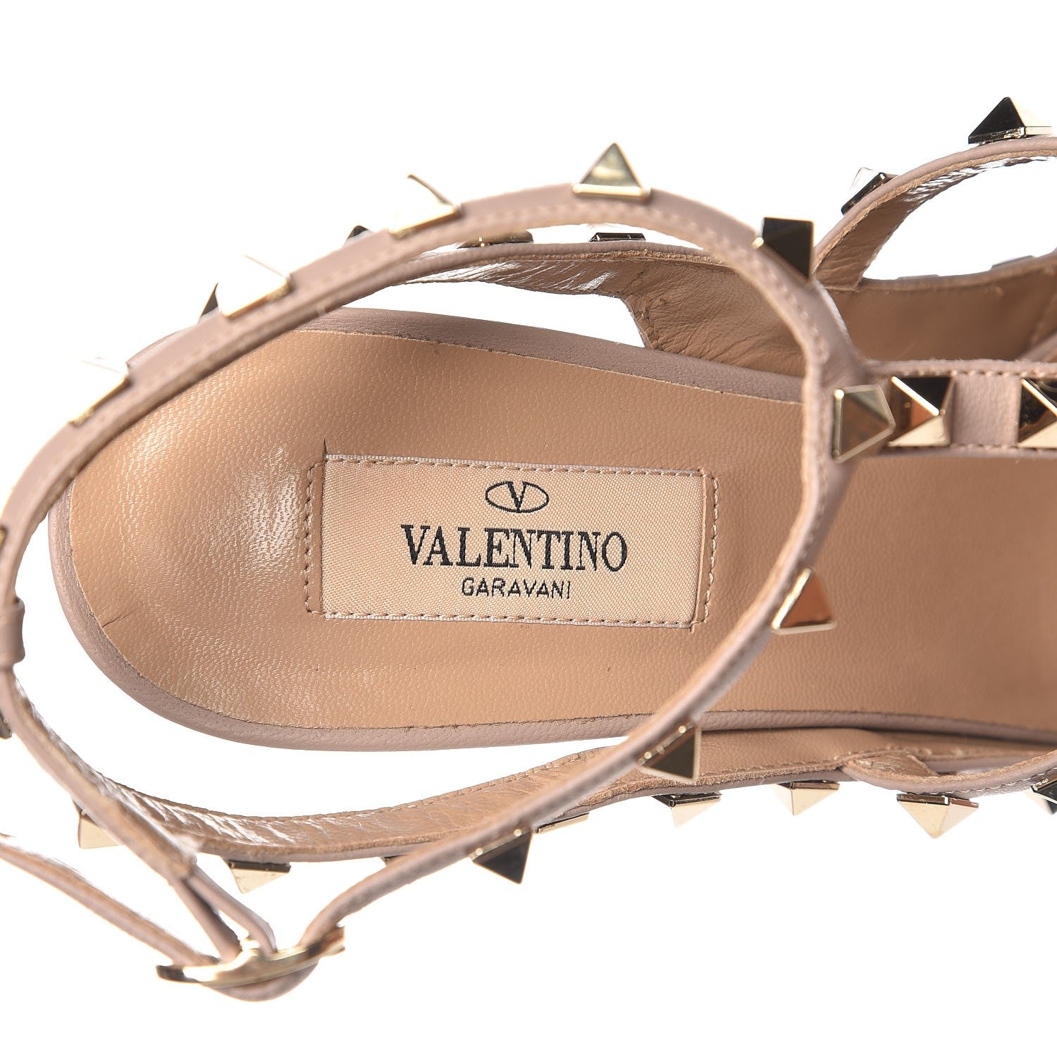 Valentino Garavani Nappa Rockstud Ankle Strap Pumps 40 Poudre 6 of 8