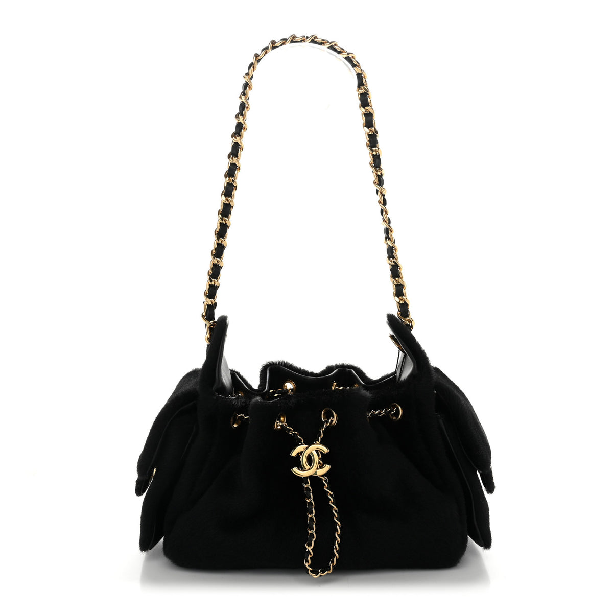 Pony Hair Mini Chanel 25 Handbag Black