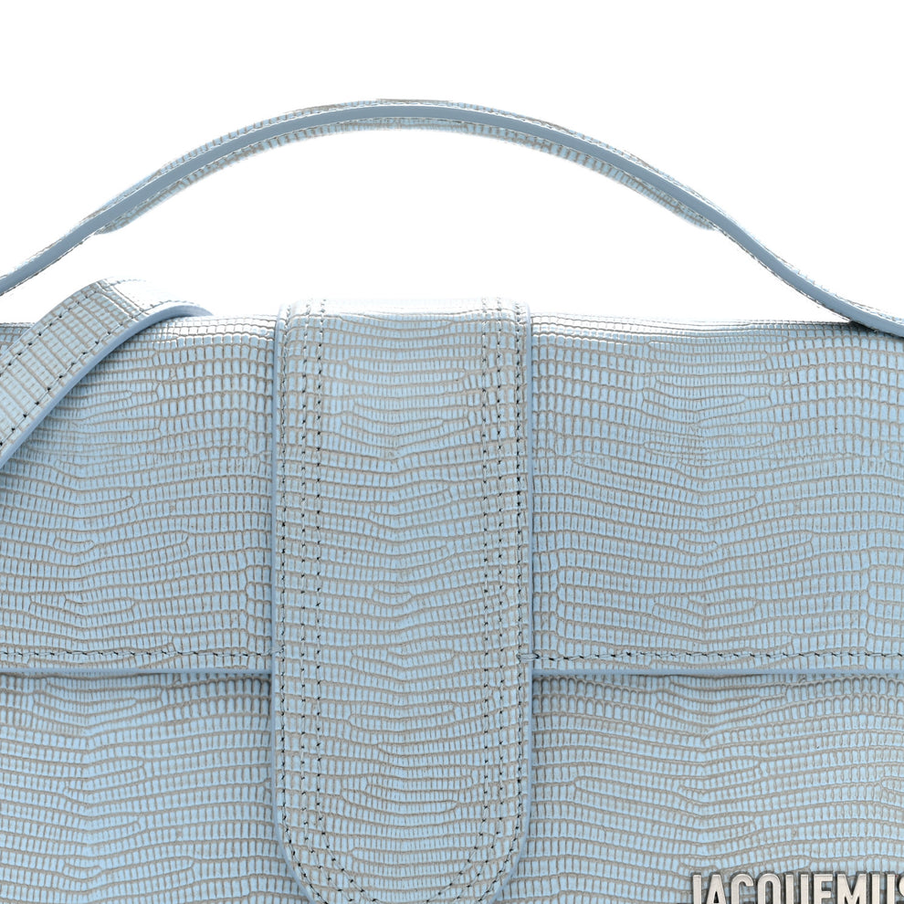 Jacquemus Calfskin Lizard Embossed Le Grand Bambino Light Blue 1994272 ...