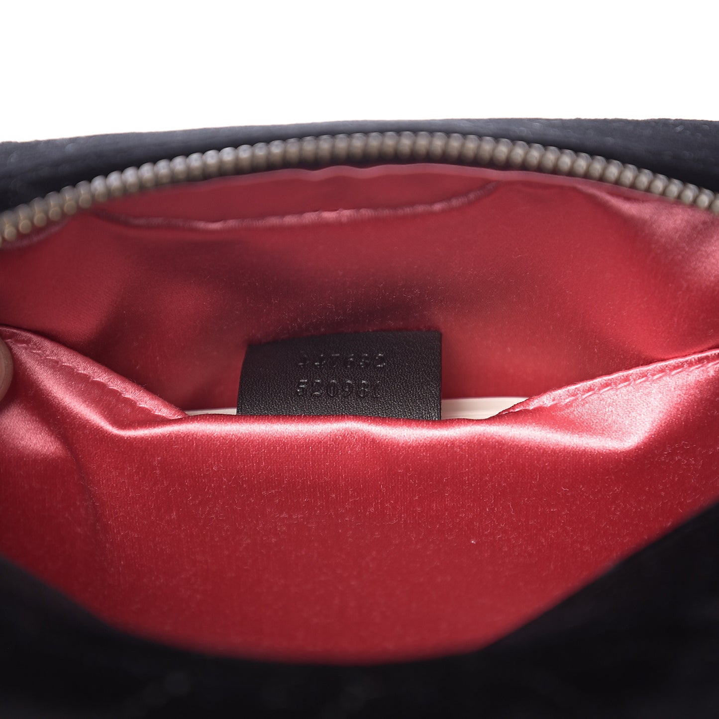 Velvet Matelasse Deer Embroidered Small GG Marmont Chain Shoulder Bag Black
