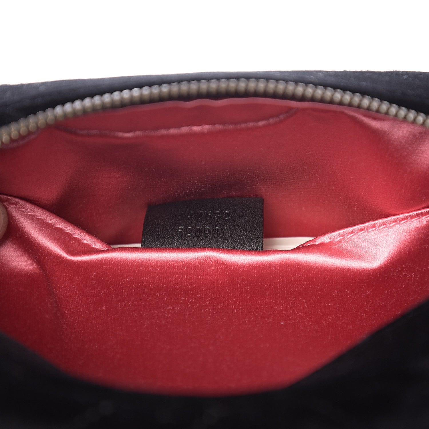 Gucci Velvet Matelasse Deer Embroidered Small GG Marmont Chain Shoulder Bag Black 6 of 9