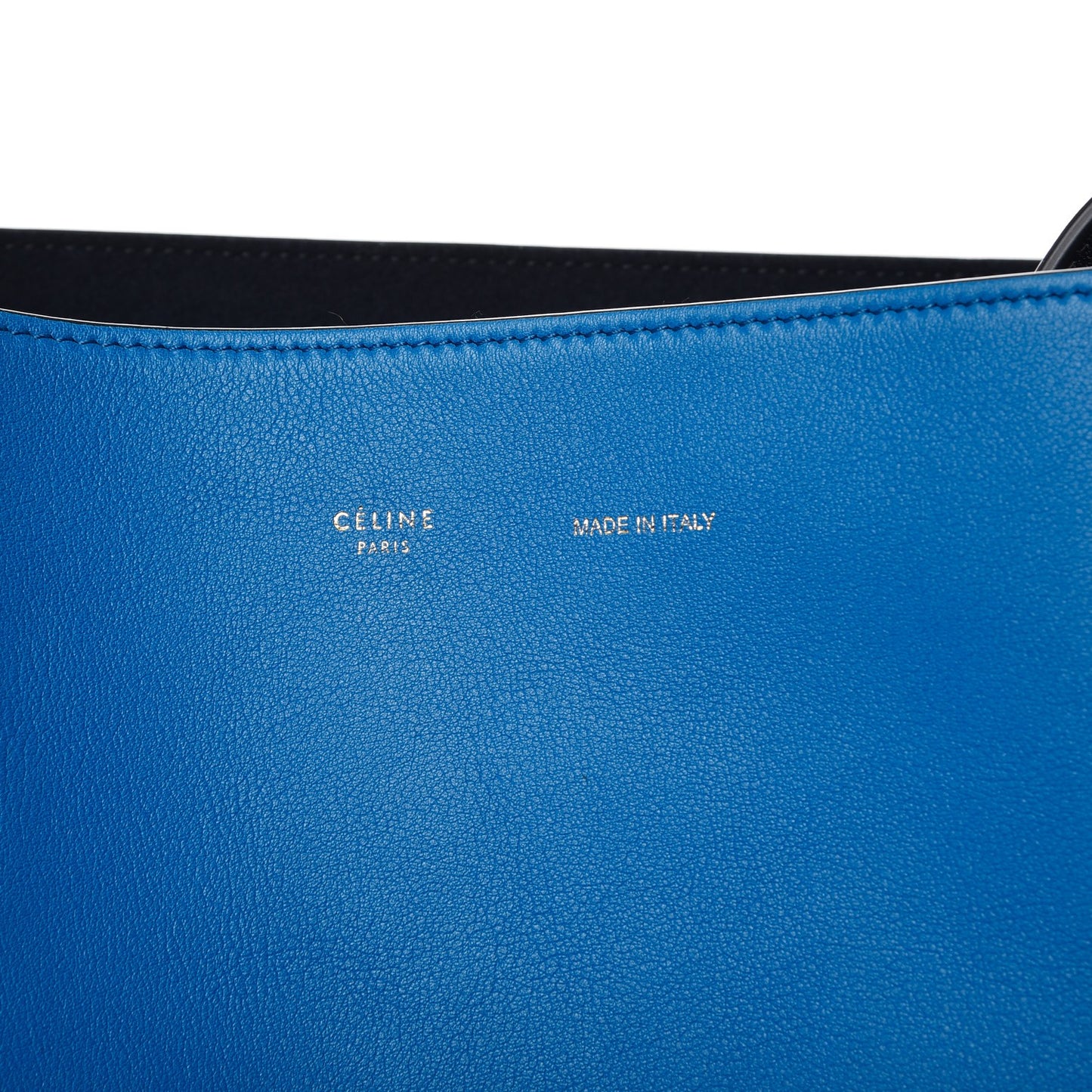 Shiny Smooth Calfskin Small Twisted Cabas Bright Blue Peacock