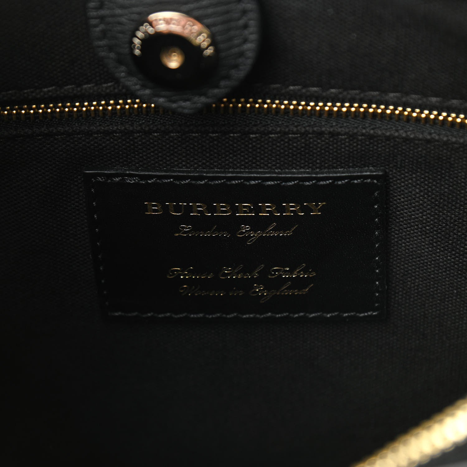 Burberry Grainy Calfskin House Check Medium Banner Tote Black 6 of 9