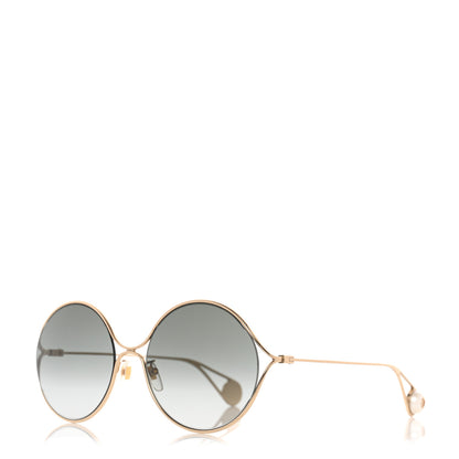 Gucci Metal Round Pearl Tip Sunglasses GG0253S Gold 1 of 8