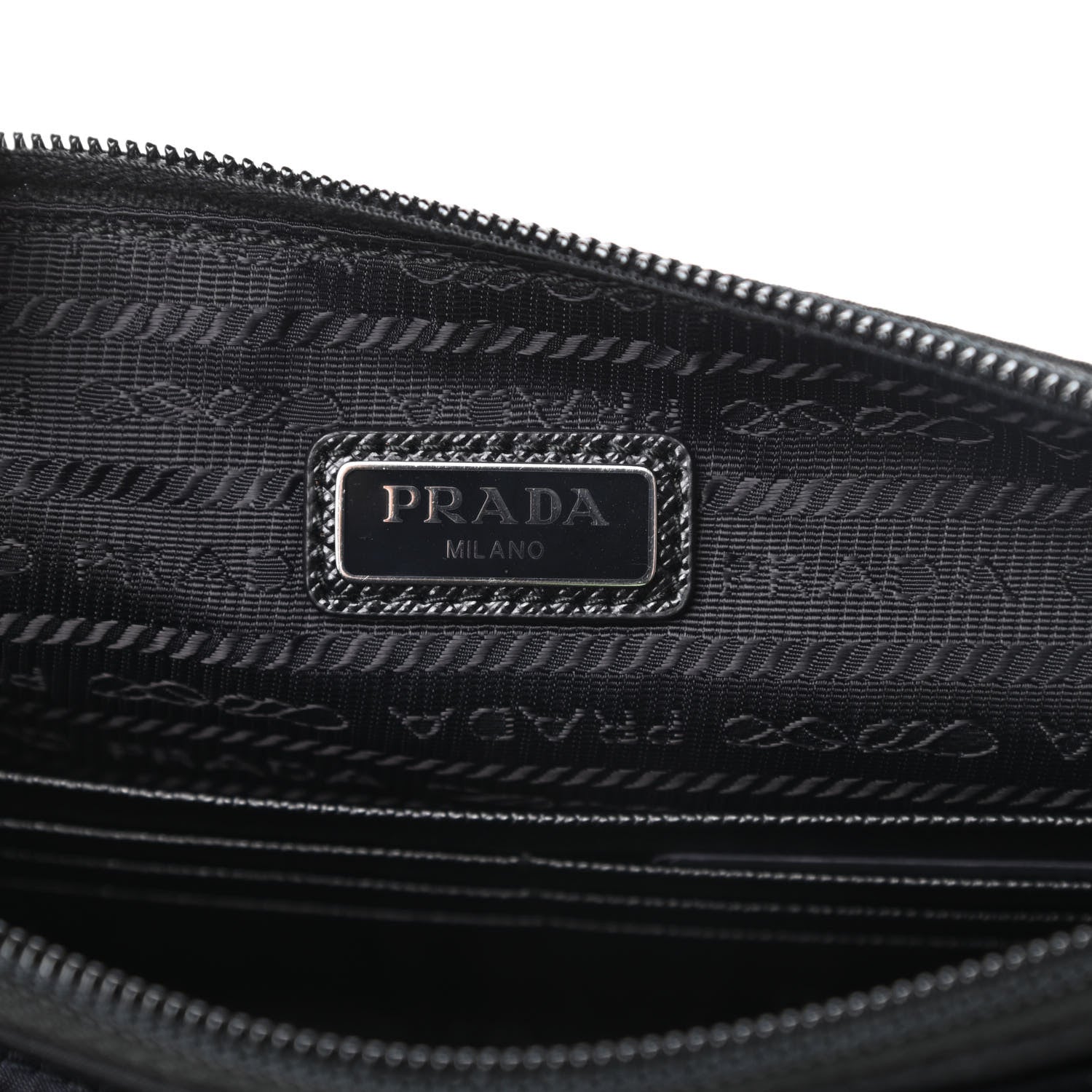 Prada Tessuto Nylon Saffiano Patch Camouflage Pouch Blue Black 7 of 8