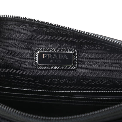 Prada Tessuto Nylon Saffiano Patch Camouflage Pouch Blue Black 7 of 8
