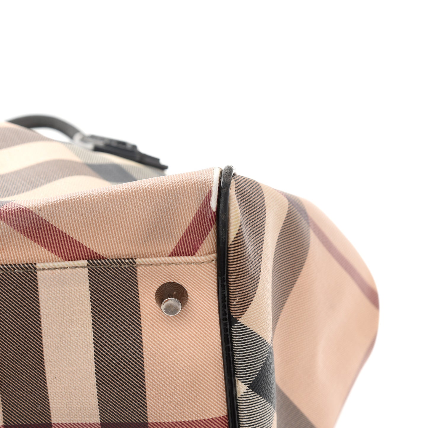 Patent Trim Supernova Check Medium Melbury Tote Black