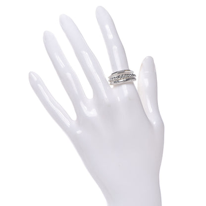 David Yurman Sterling Silver Diamond 9mm Stax Narrow Ring 54 7 2 of 4