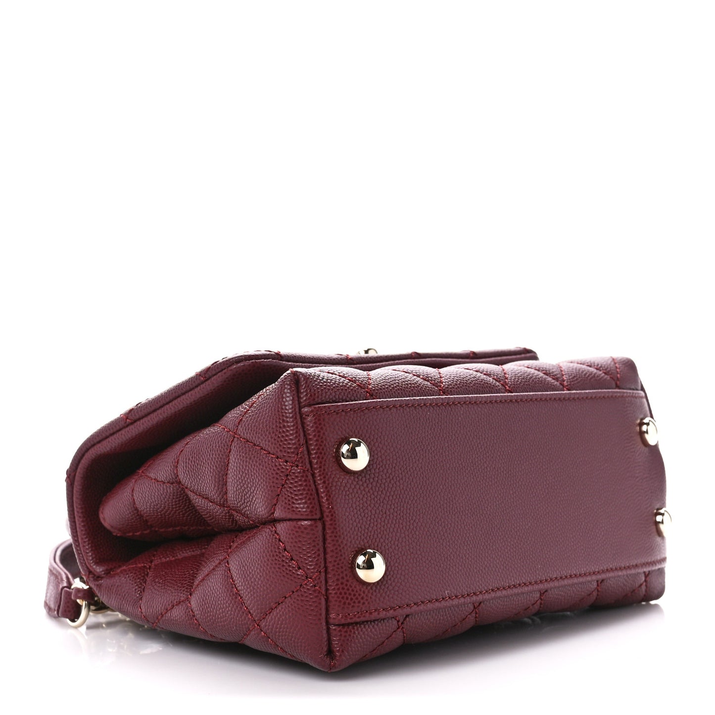 Caviar Quilted Extra Mini Coco Handle Flap Burgundy