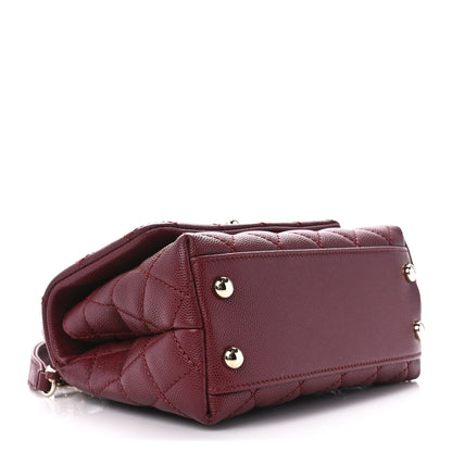 Chanel Caviar Quilted Extra Mini Coco Handle Flap Burgundy 3 of 13