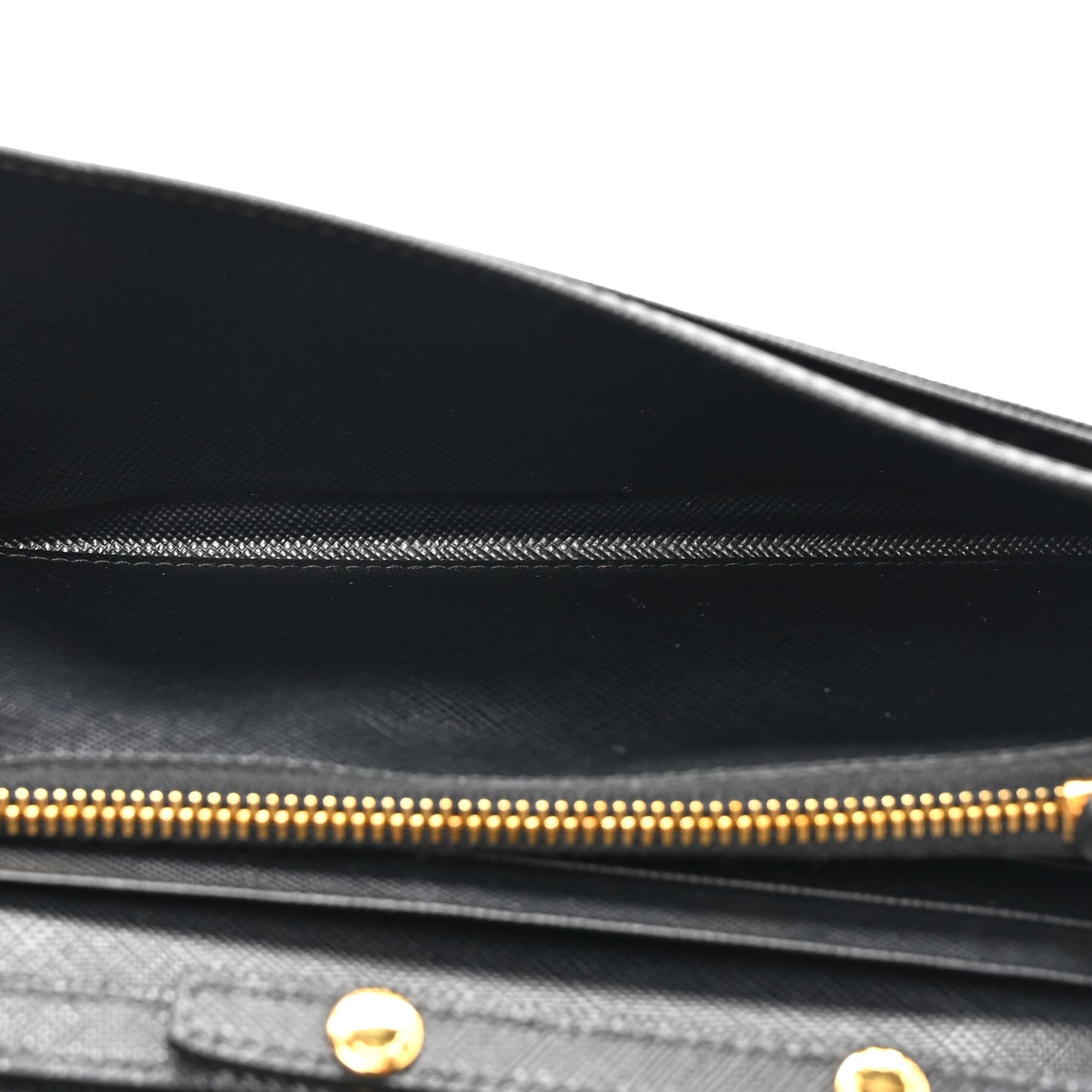 Saffiano Metal Oro Chain Wallet Black