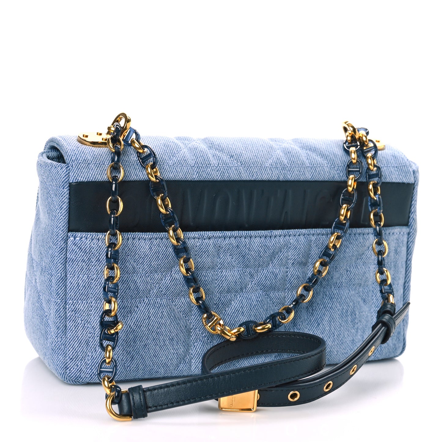 Denim Macrocannage Medium Caro Bag Blue