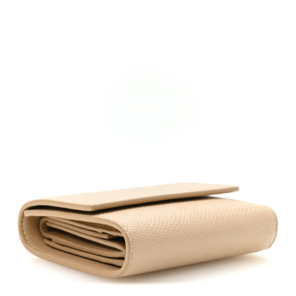 Celine Grained Calfskin Small Tri-Fold Wallet Beige 4 of 9