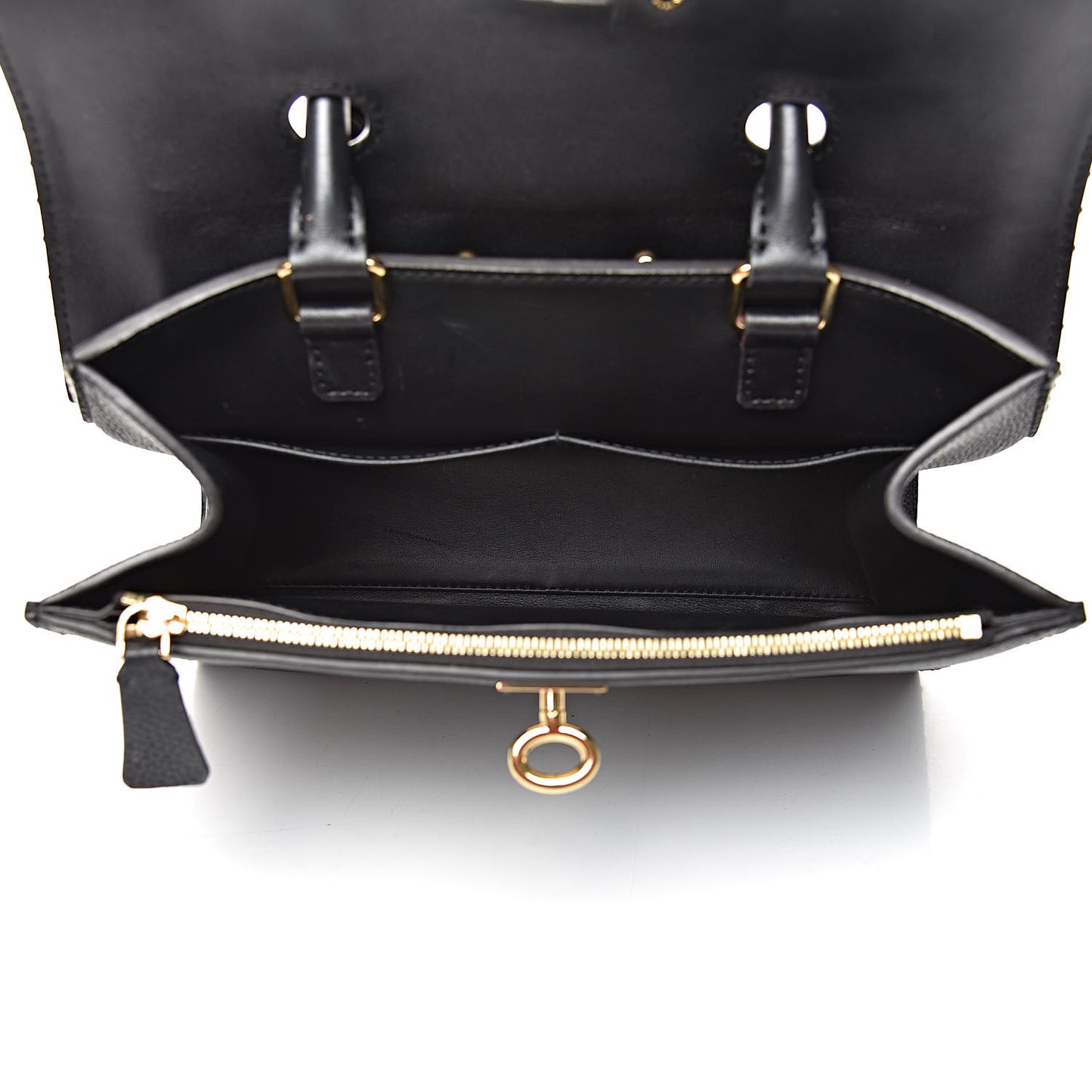 Calfskin Taurillon Studded City Steamer One Handle Bag Black