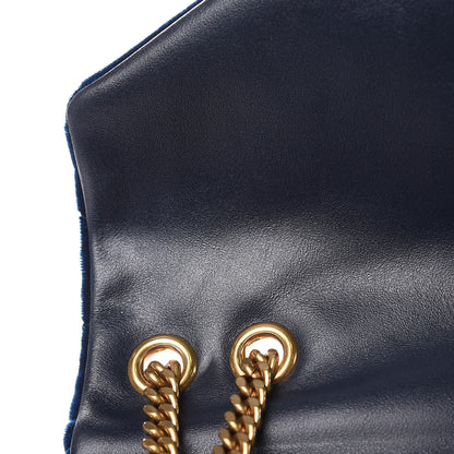 Saint Laurent Velvet Y Quilted Monogram Small Loulou Chain Satchel Medium Blue 16 of 17