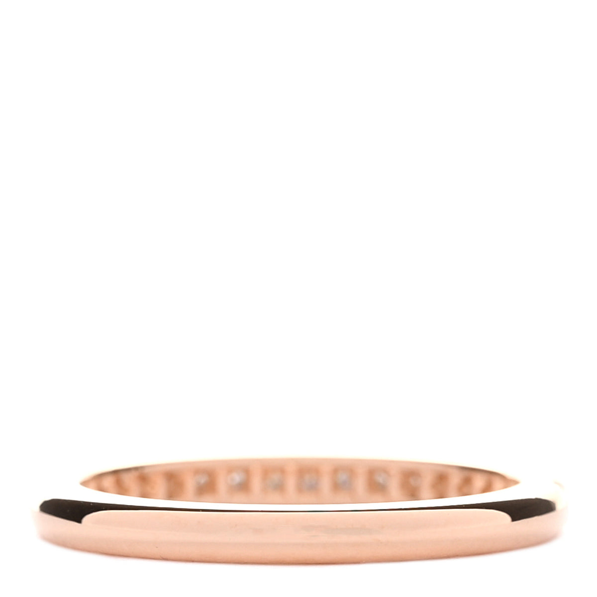 18K Rose Gold Diamond .17ctw Half Circle Soleste Band Ring 49 5