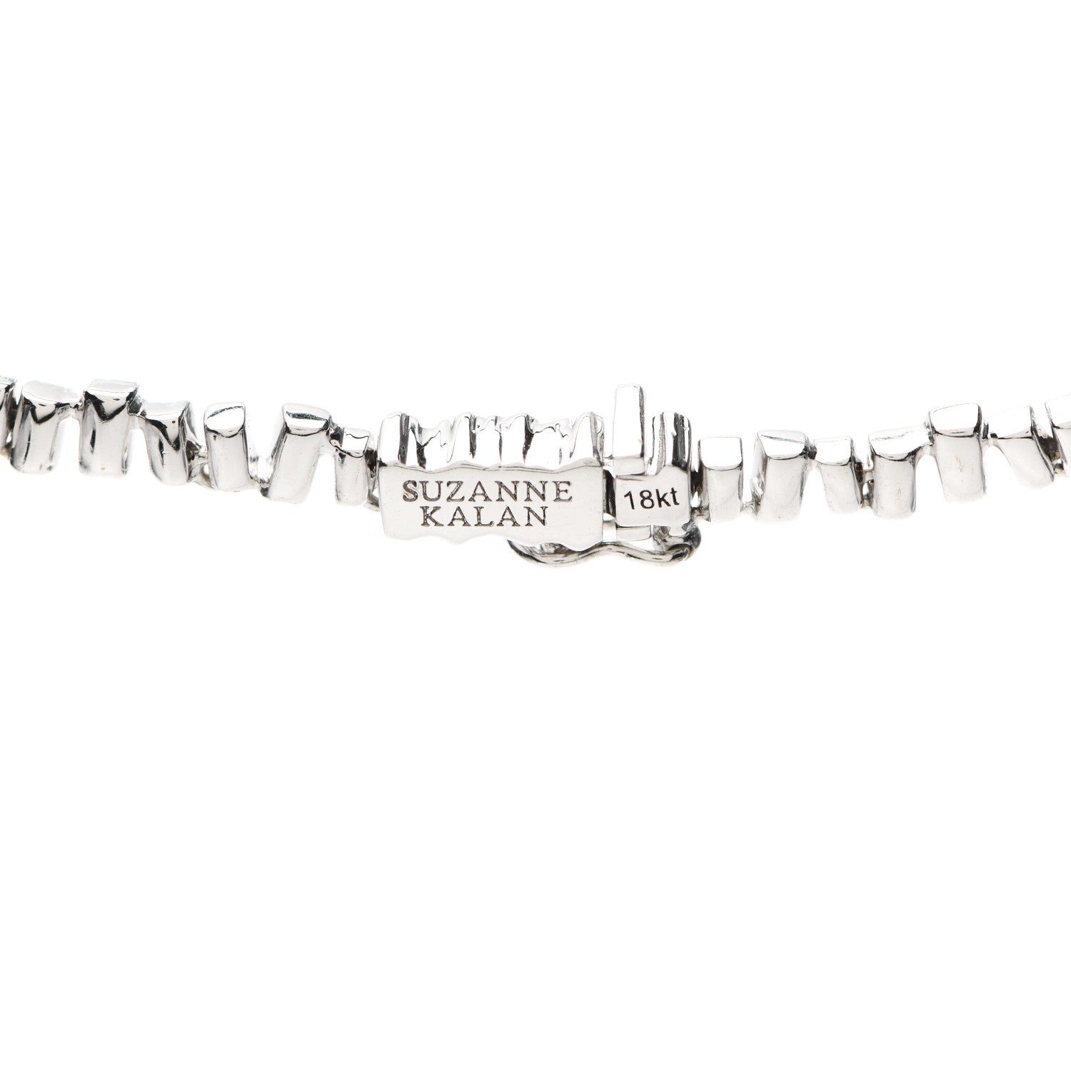 Suzanne Kalan 18K White Gold Diamond Classic Fireworks Tennis Necklace 4 of 4