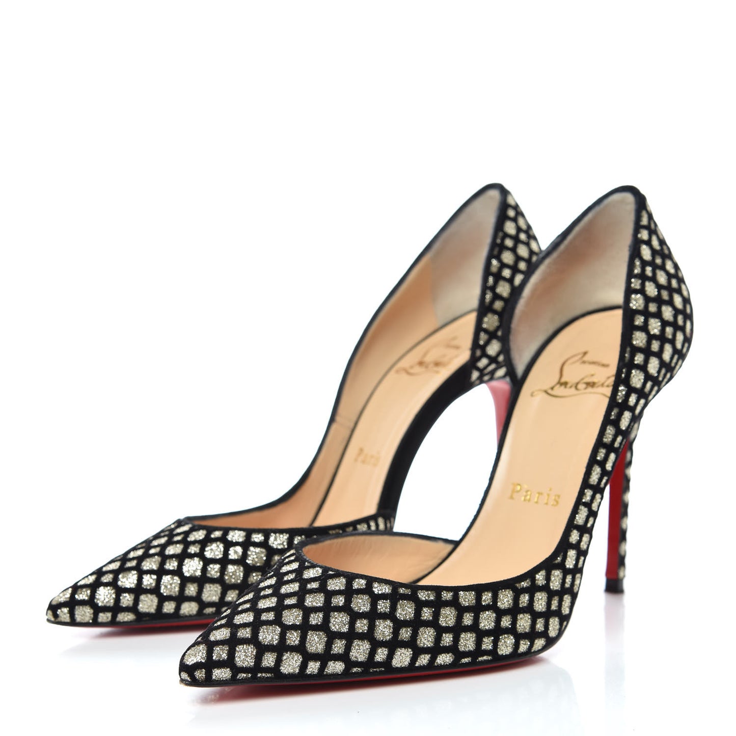 Glitter Floque Suede Iriza 100 Pumps 35 Platine Black