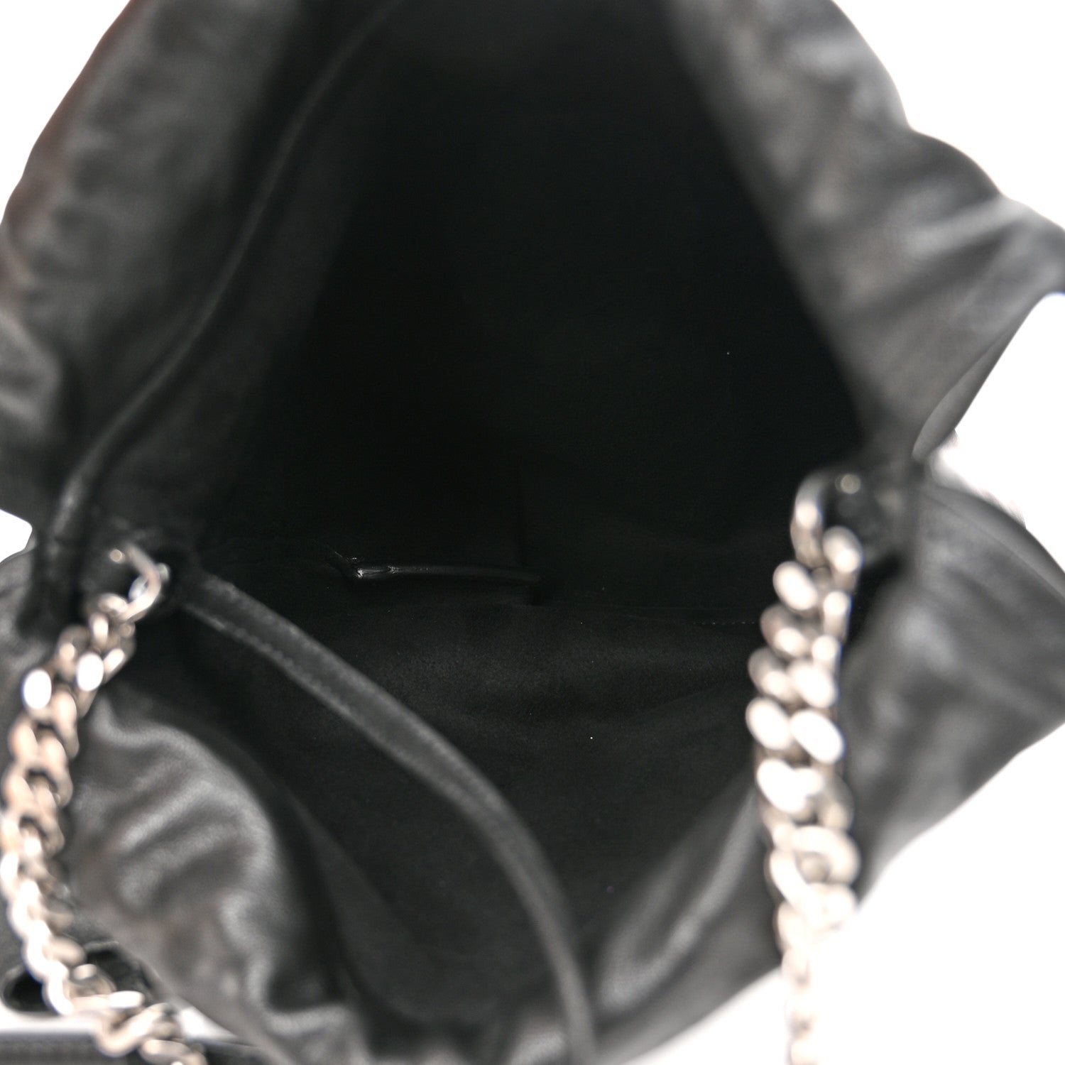 Saint Laurent Lambskin Teddy Drawstring Bag Black 6 of 10