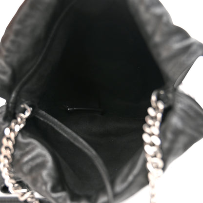 Saint Laurent Lambskin Teddy Drawstring Bag Black 6 of 10