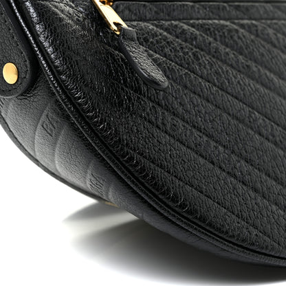 Balenciaga Shiny Goatskin Allover Logo Embossed XXS Souvenir Belt Bag Black 8 of 11