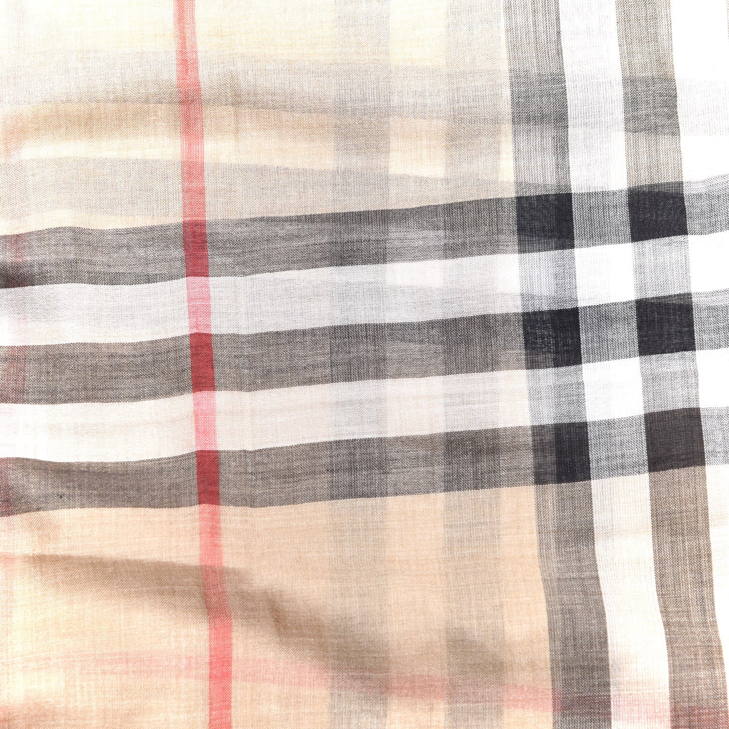 Burberry Wool Silk Gauze Giant Check Lightweight Scarf Archive Beige 3 of 4