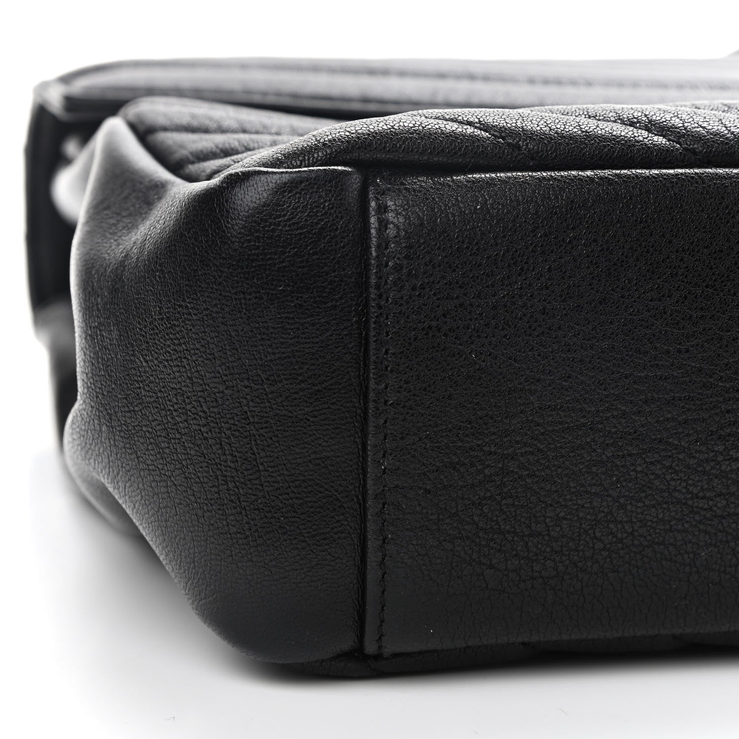 Saint Laurent Sheepskin Matelasse Chevron Monogram Large College Satchel Black 9 of 10