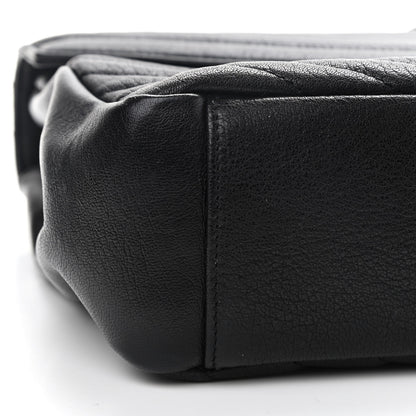 Saint Laurent Sheepskin Matelasse Chevron Monogram Large College Satchel Black 9 of 10