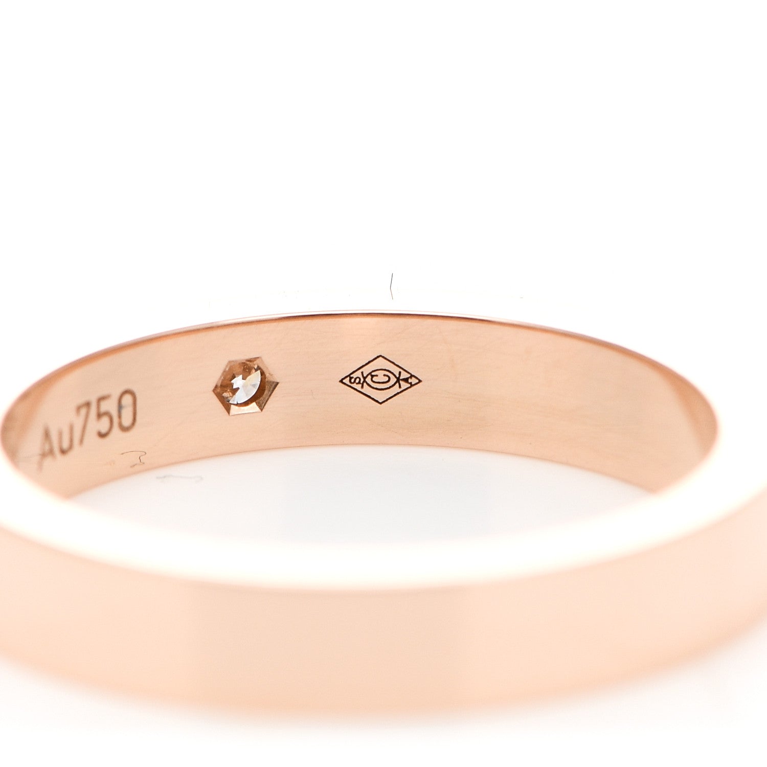 Cartier 18K Pink Gold Diamond 3mm C De Cartier Wedding Band Ring 46 3.75 6 of 7