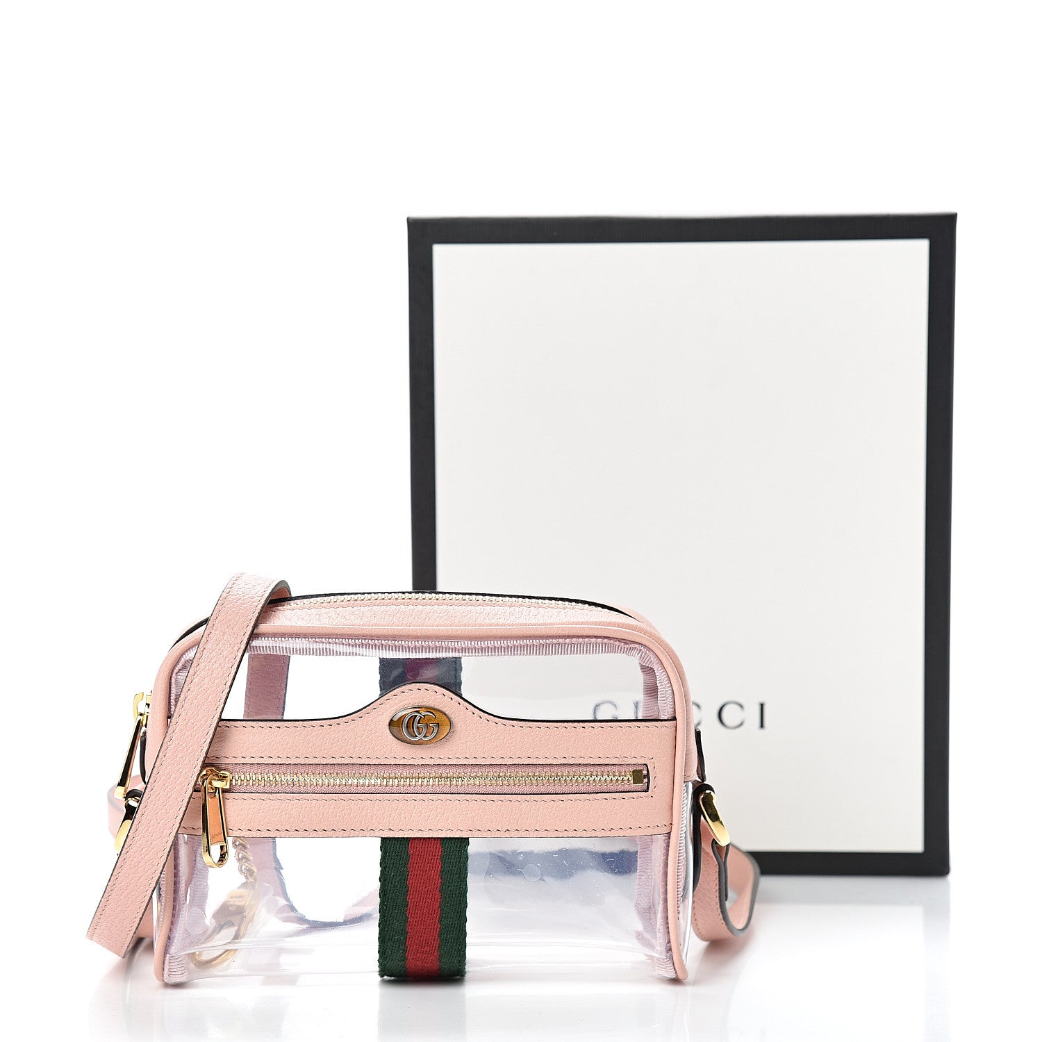 Gucci Vinyl Web Mini Ophidia Transparent Shoulder Bag Perfect Pink 11 of 11