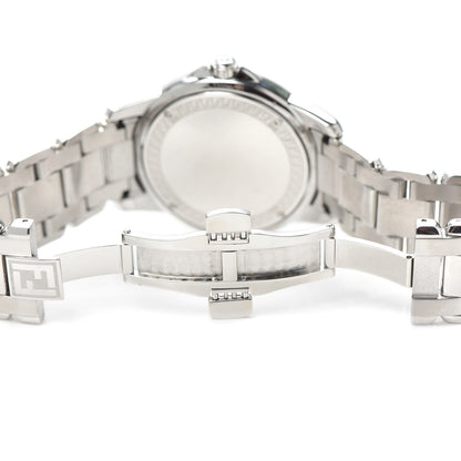 Fendi Stainless Steel Diamond 38mm Round Momento Quartz Watch 5 of 6